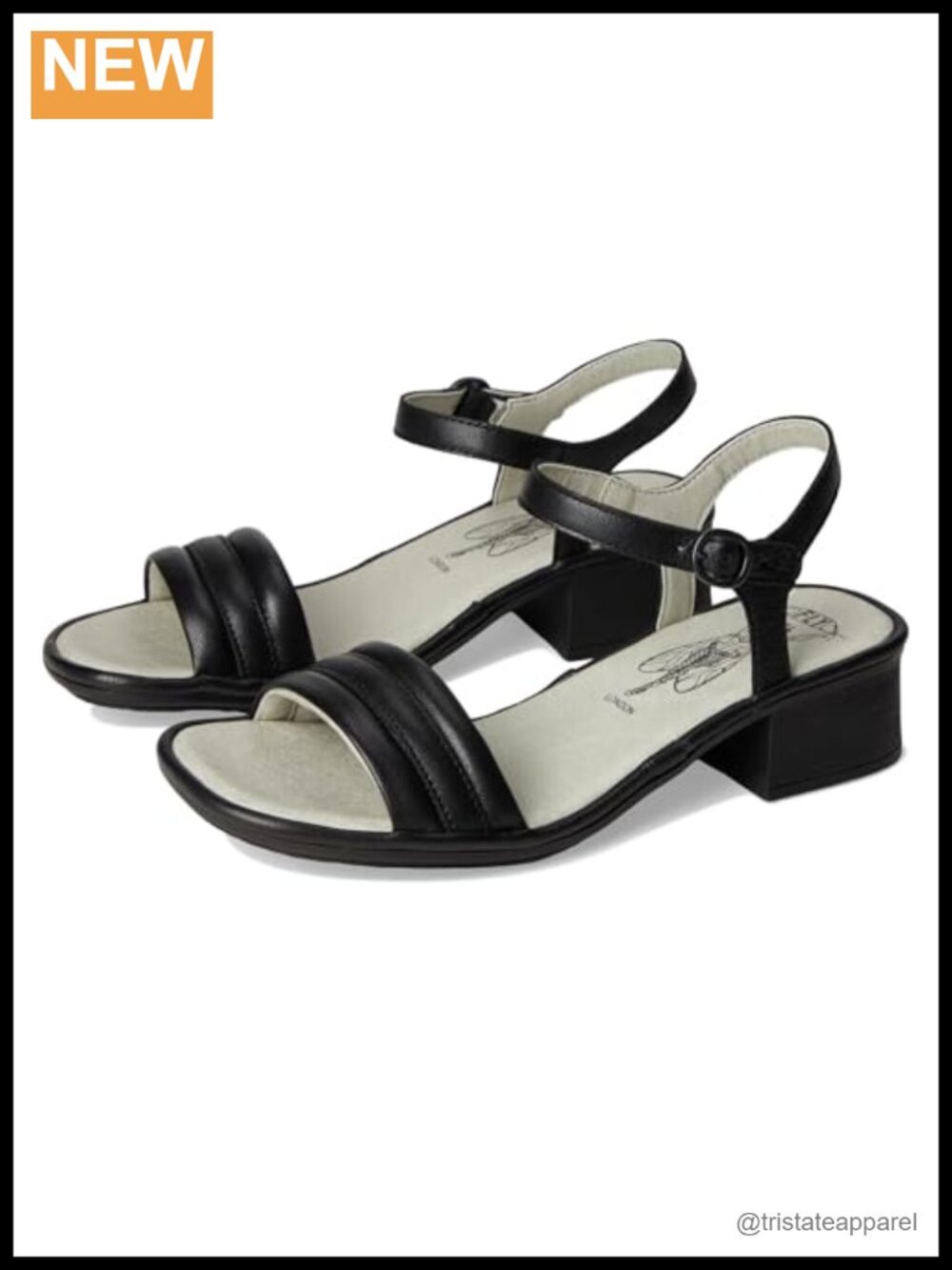 Women's Leather Block Heel Slingback Sandals Open Toe Buckle Adjustable Strap
